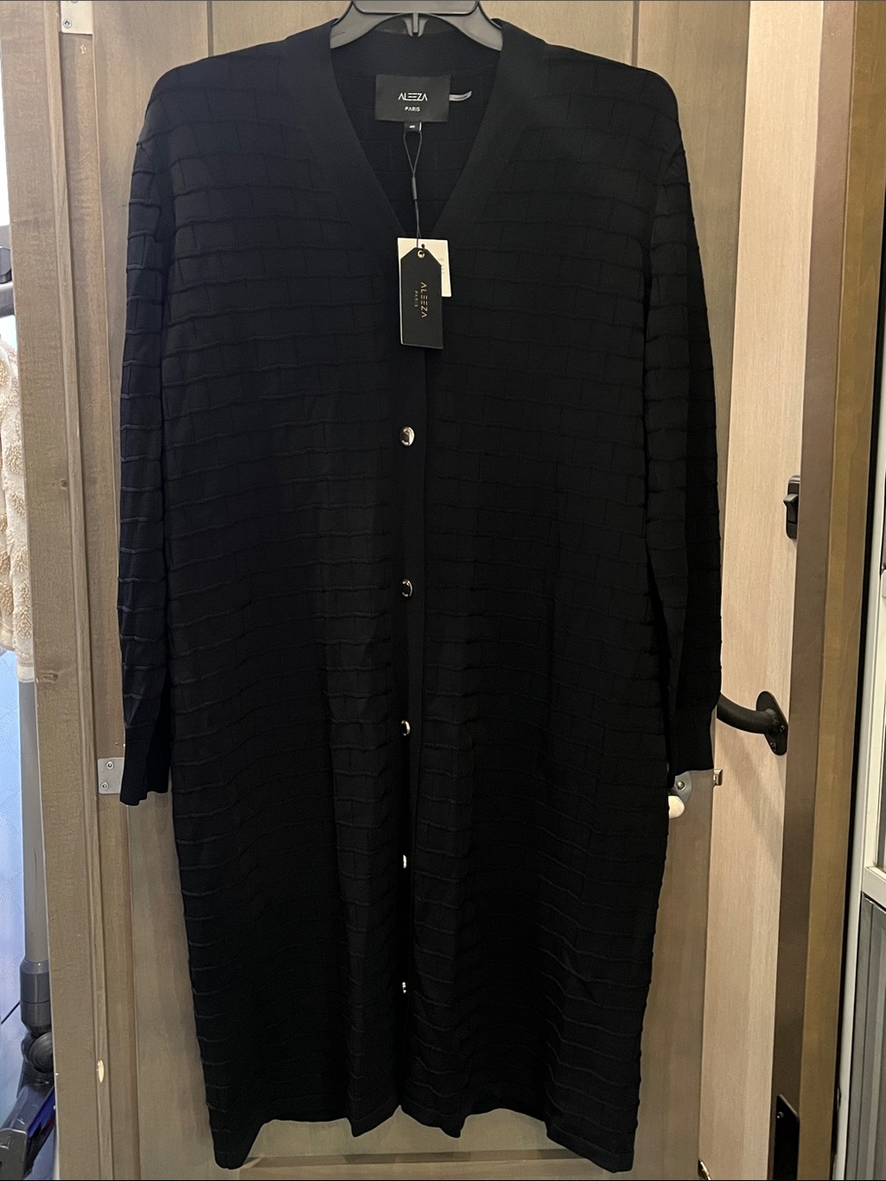 Black Long Button-Front Women's Dress
